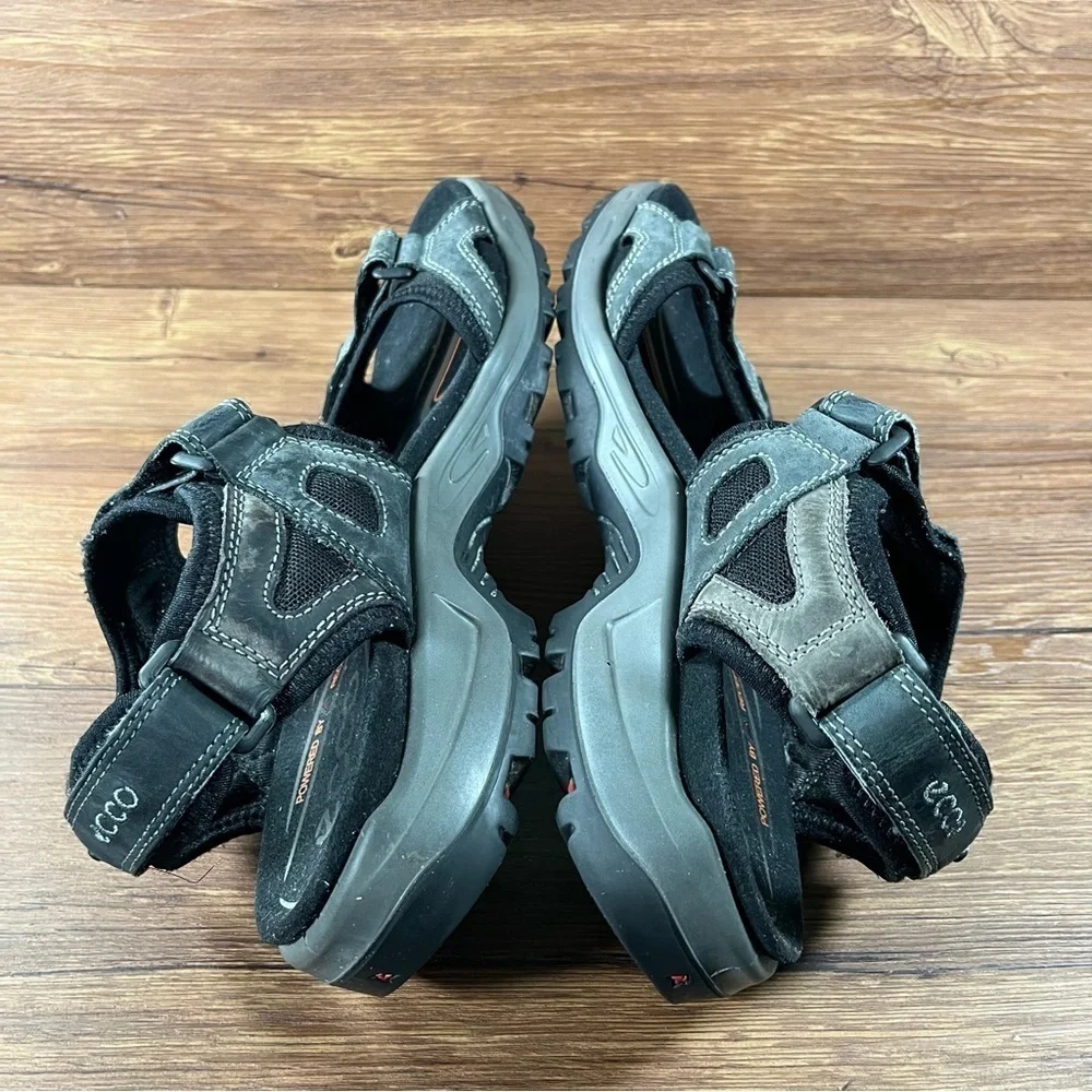 Ecco Yucatan‎ Gray Leather Outdoor Hiking Sandals Men’s Size 12 (46) Shoes